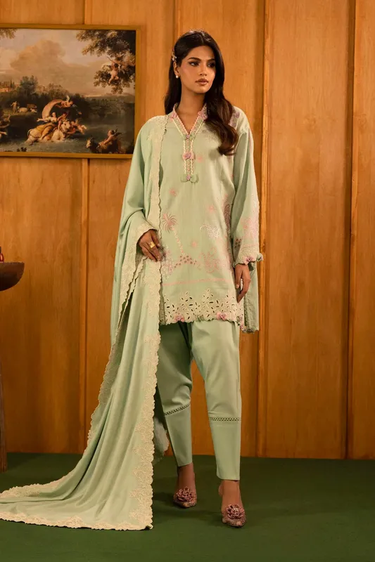 Sana Safinaz Muzlin Winter 25 Mint Green Organza – view 1 – Poshaq