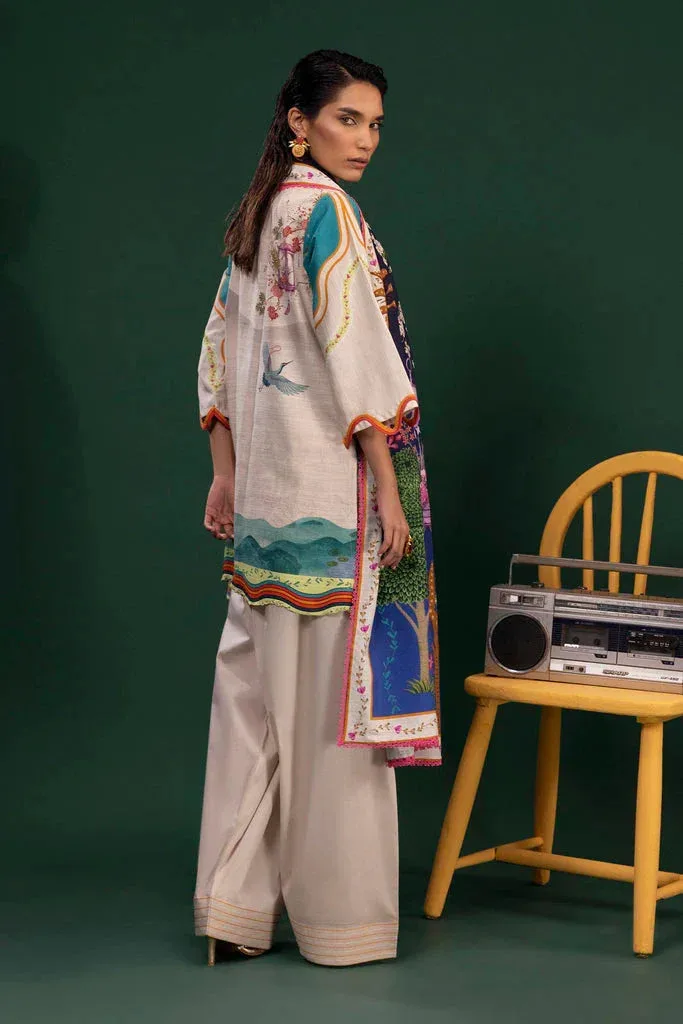 Sana Safinaz Mahay Winter 25 light beige Khaddar – view 2 – Poshaq