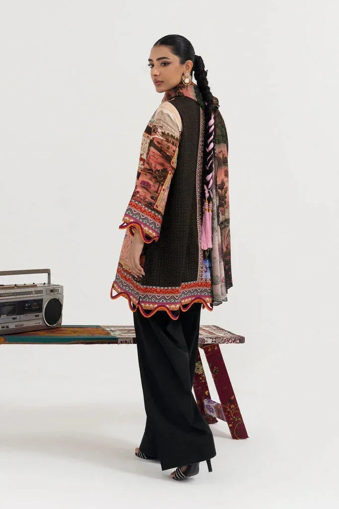 Sana Safinaz Mahay Winter 25 Black Linen – view 2 – Poshaq