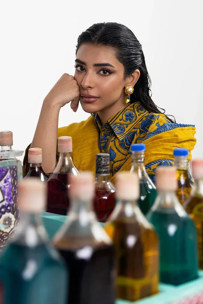 Sana Safinaz Mahay Winter 25 Mustard Yellow Khaddar – view 4 – Poshaq