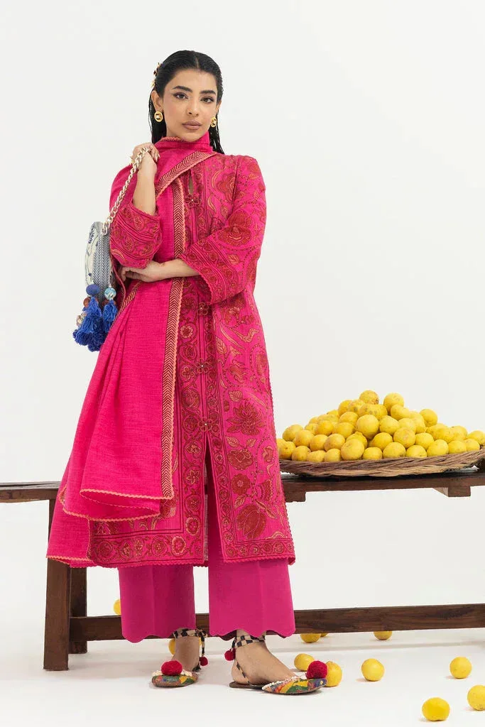 Sana Safinaz Mahay Winter 25 Dark Pink Khaddar – view 4 – Poshaq