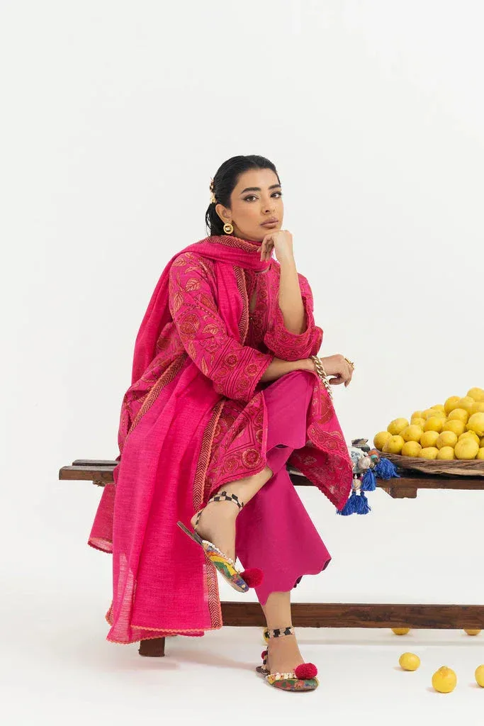 Sana Safinaz Mahay Winter 25 Dark Pink Khaddar – view 6 – Poshaq