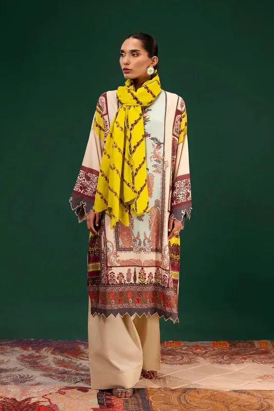 Sana Safinaz Mahay Winter 25 Beige Linen – view 1 – Poshaq
