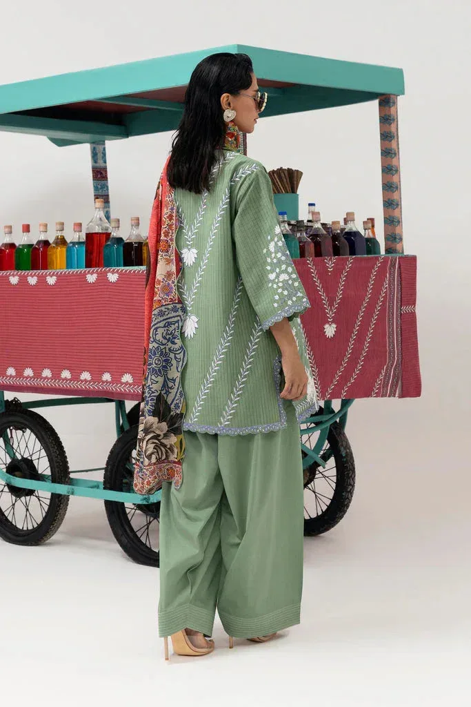 Sana Safinaz Mahay Winter 25 Sage Green Organza – view 2 – Poshaq