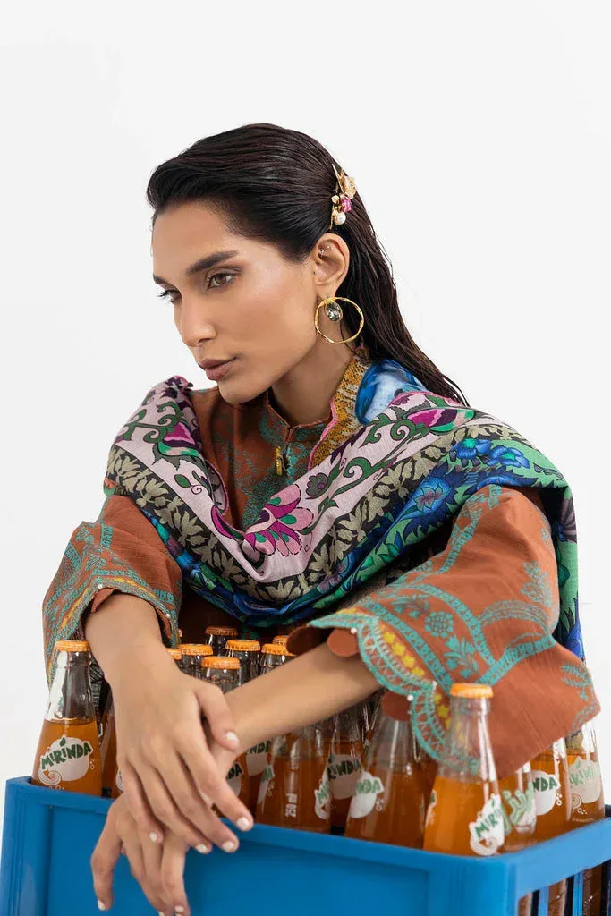 Sana Safinaz Mahay Winter 25 Rust Organza – view 5 – Poshaq