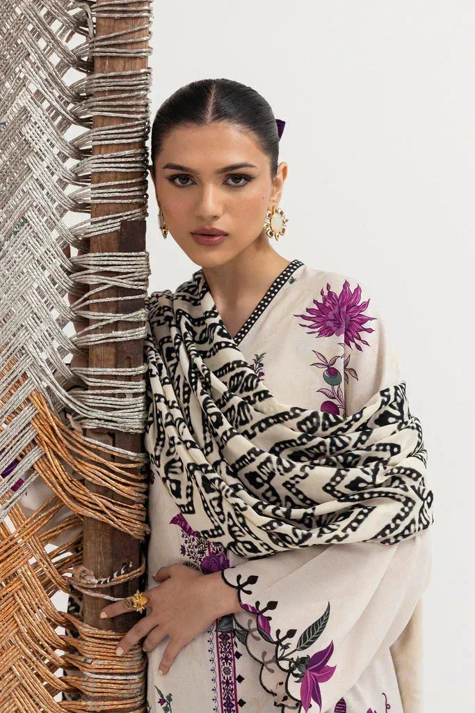 Sana Safinaz Mahay Winter 25 Off White Cambric – view 2 – Poshaq