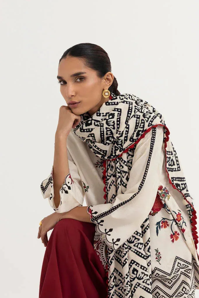Sana Safinaz Mahay Winter 25 Ivory Linen – view 4 – Poshaq