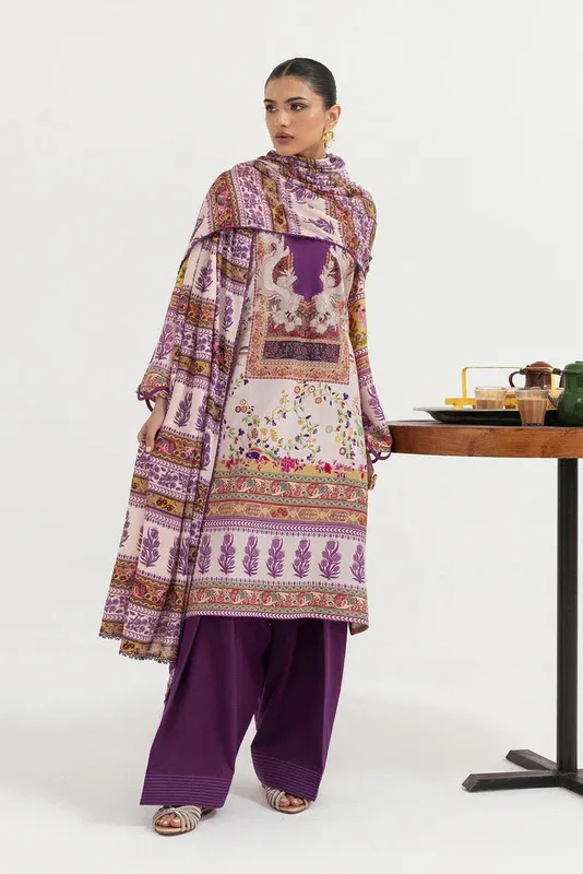Sana Safinaz Mahay Winter 25 Lavender Pinocchio Organza – view 1 – Poshaq