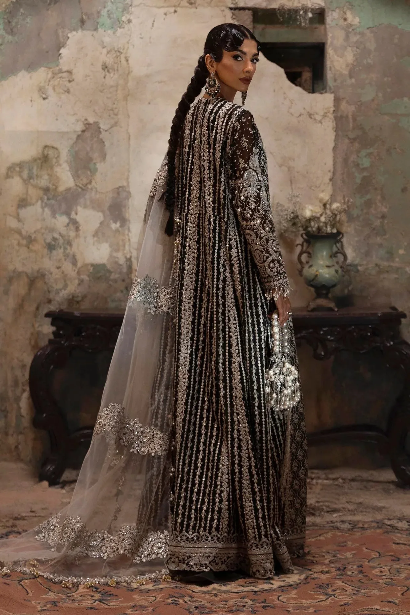 Sana Safinaz Nura Festive 25 Black Raw Silk – view 2 – Poshaq