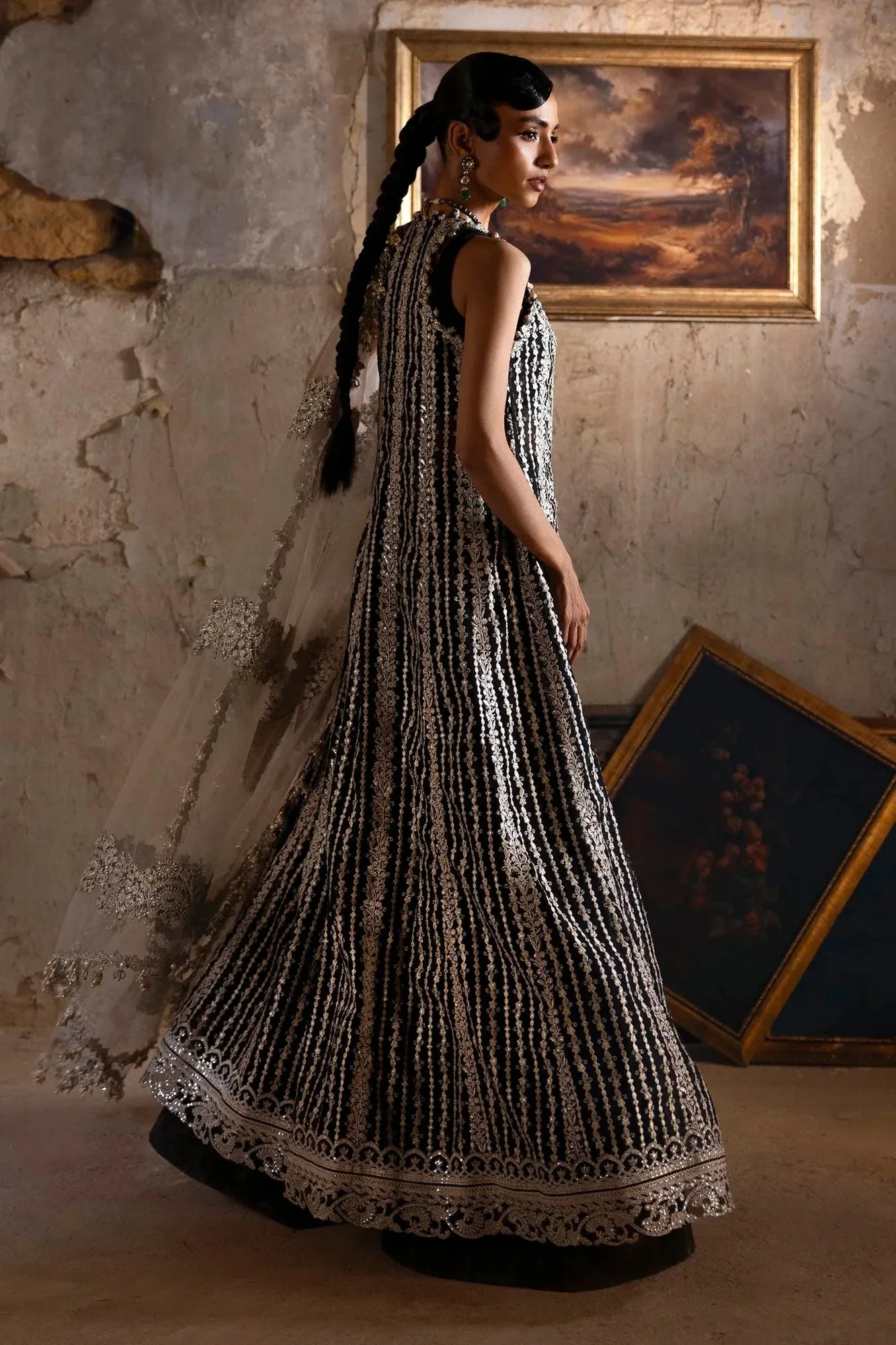 Sana Safinaz Nura Festive 25 Black Raw Silk – view 4 – Poshaq