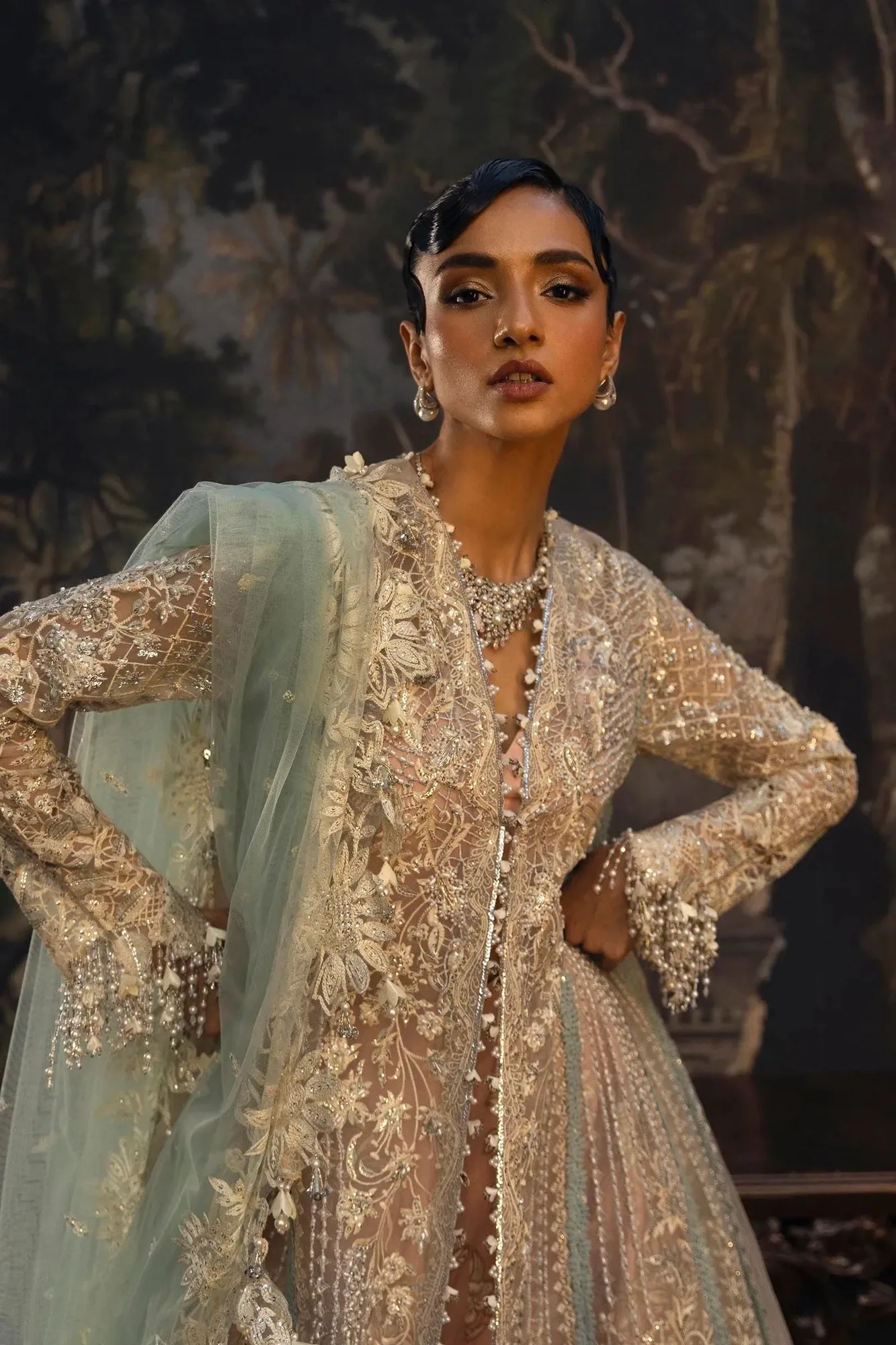 Sana Safinaz Nura Festive 25 Off White Raw Silk – view 3 – Poshaq