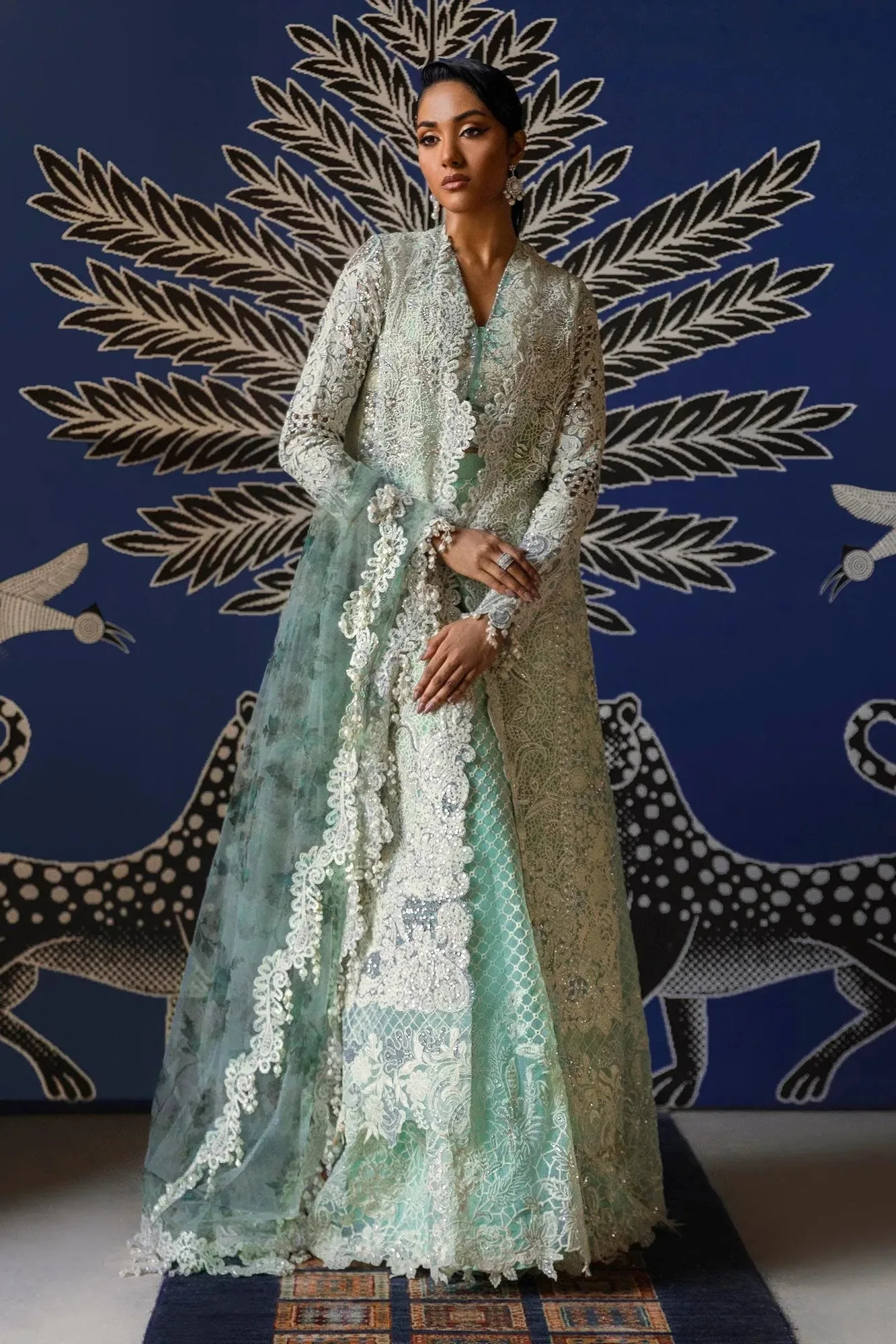 Sana Safinaz Nura Vol. III 2024 Green Raw Silk – view 1 – Poshaq