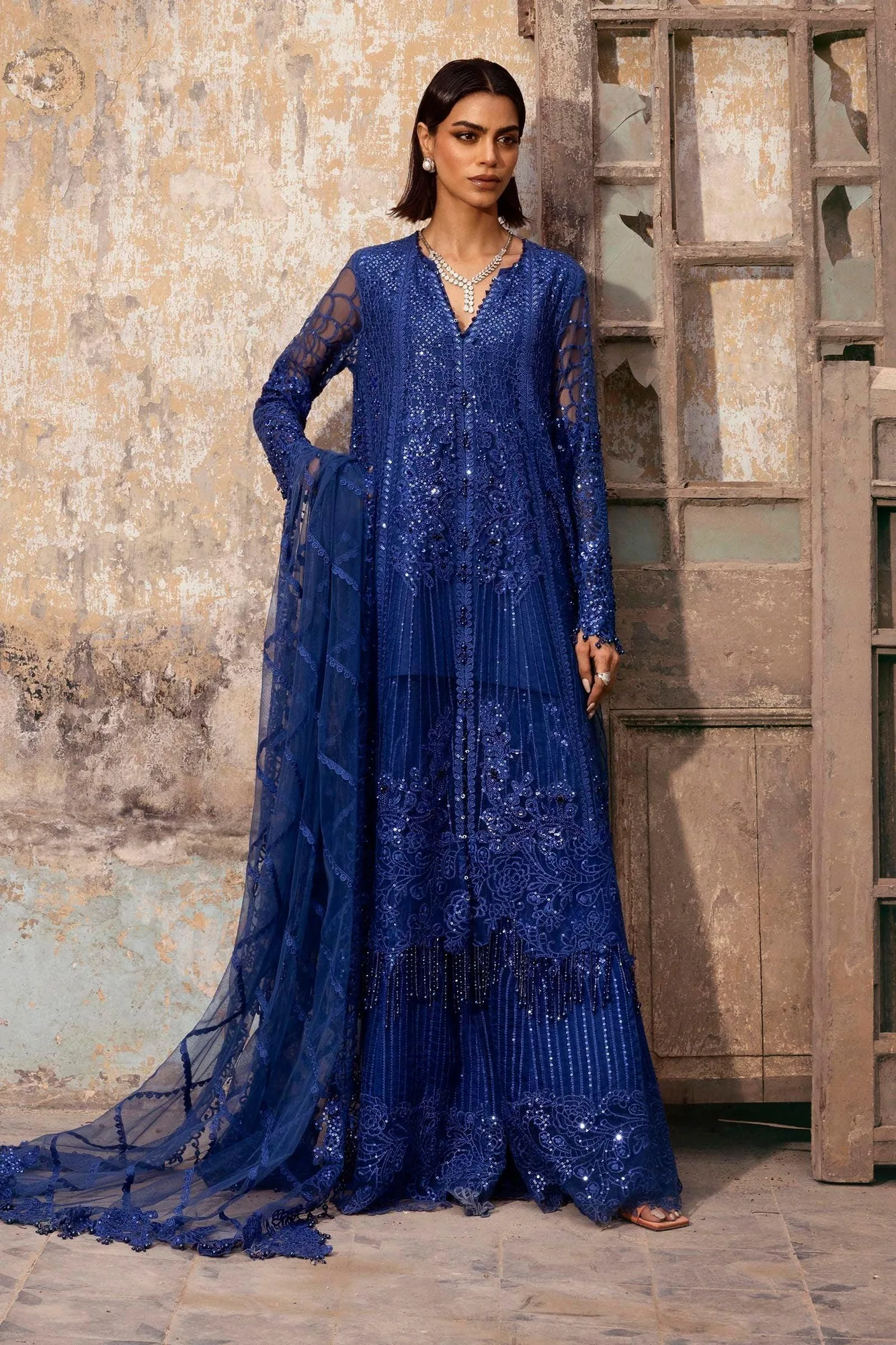 Sana Safinaz Nura Vol. II 2025 Blue Raw Silk – view 1 – Poshaq