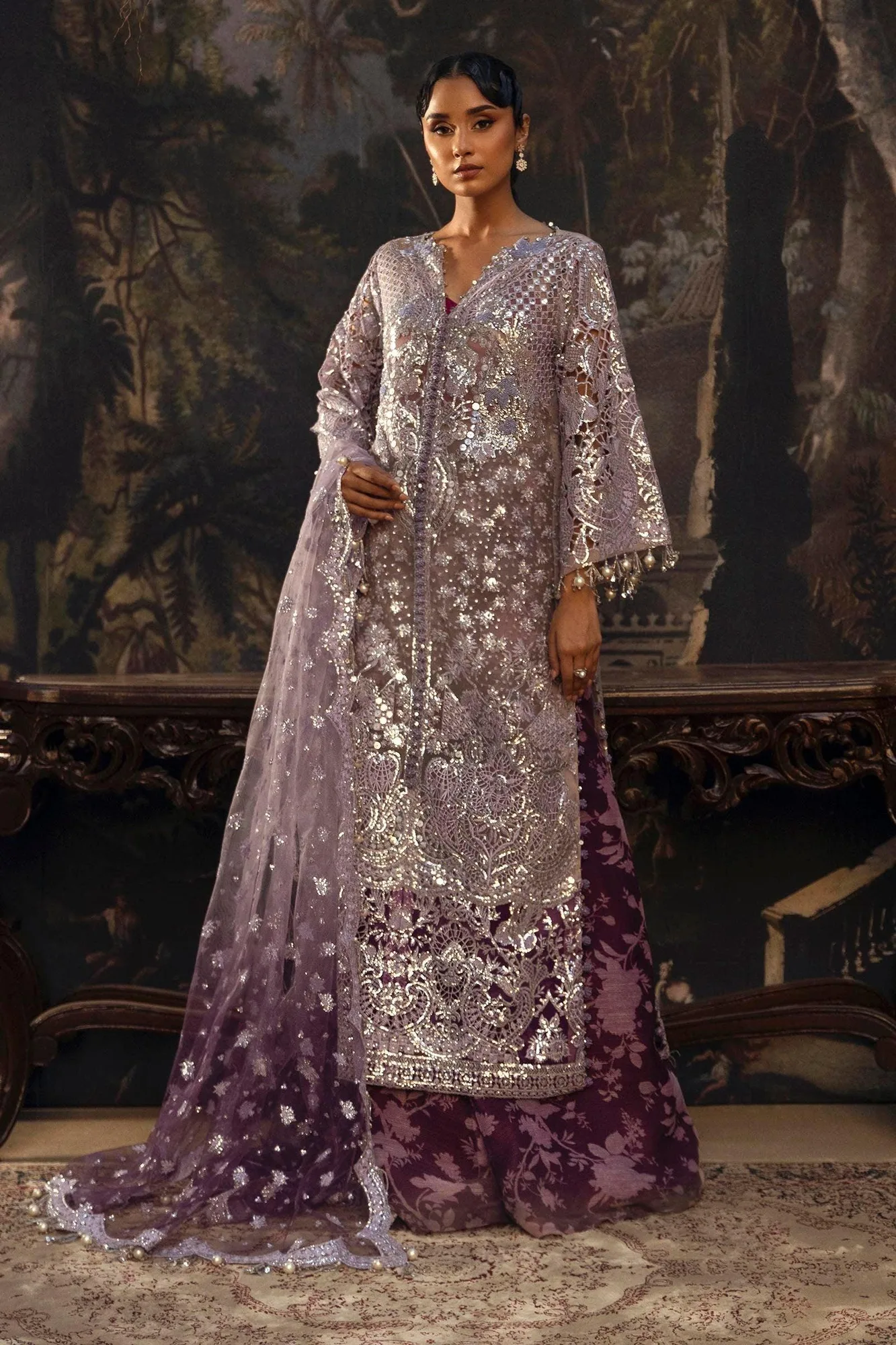 Sana Safinaz Nura Vol. I 2025 Purple Raw Silk – view 1 – Poshaq