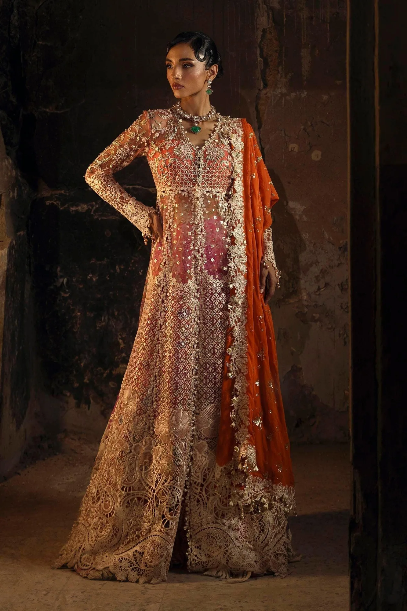 Sana Safinaz Nura Vol. I 2025 Fuchsia Georgette – view 1 – Poshaq