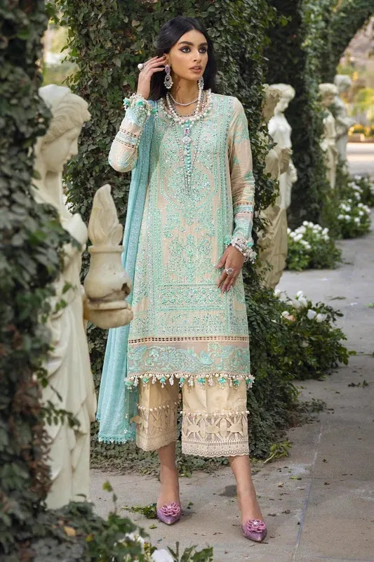 Sana Safinaz Luxury Collection Ivory Georgette – view 1 – Poshaq