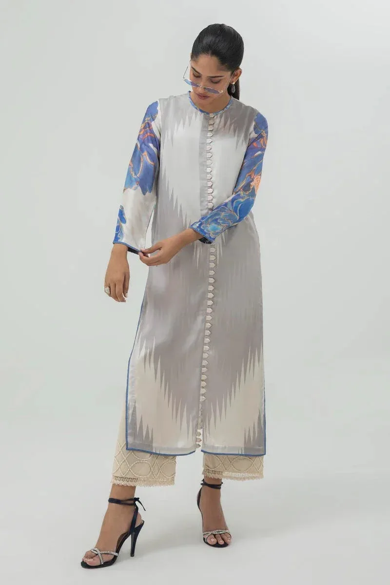 Sana Safinaz Silk Tunics Multicolor Satin – view 1 – Poshaq