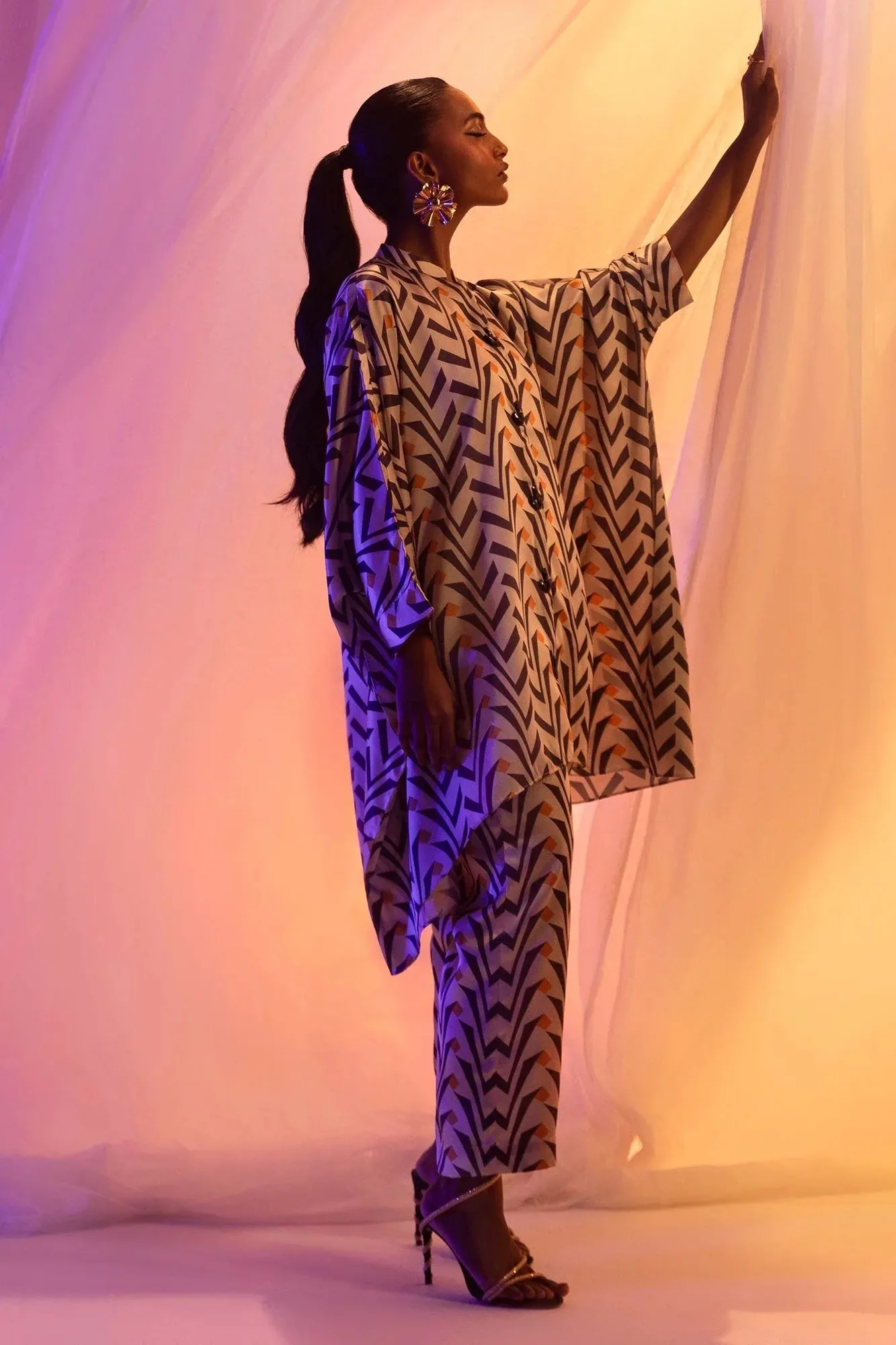 Sana Safinaz Silk Tunics Multicolor Crepe – view 5 – Poshaq