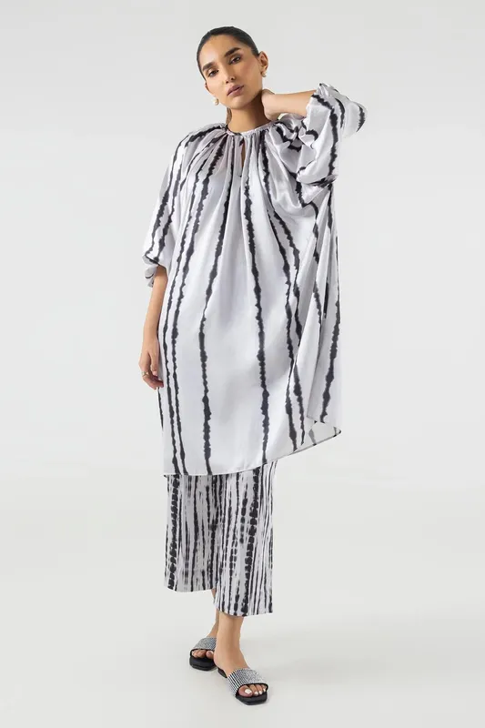 Sana Safinaz Silk Tunics Multicolor Satin – view 1 – Poshaq