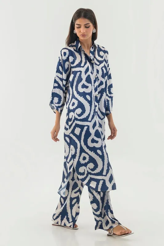 Sana Safinaz Silk Tunics Multicolor Satin – view 1 – Poshaq