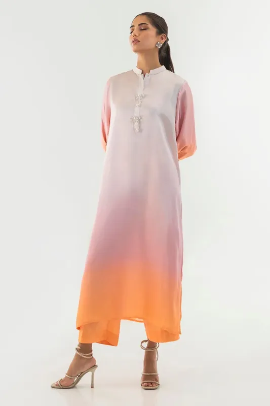 Sana Safinaz Silk Tunics Multicolor Satin – view 1 – Poshaq