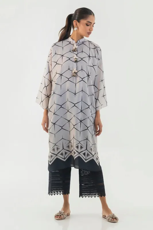 Sana Safinaz Silk Tunics Multicolor Crepe – view 1 – Poshaq