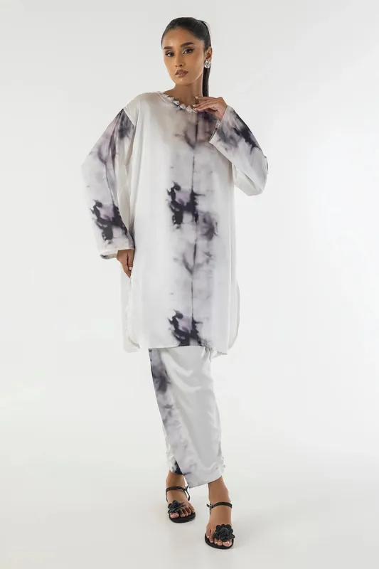 Sana Safinaz Silk Tunics Multicolor Satin – view 1 – Poshaq