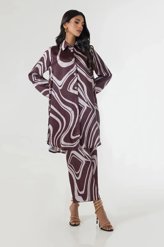 Sana Safinaz Silk Tunics Multicolor Satin – view 1 – Poshaq