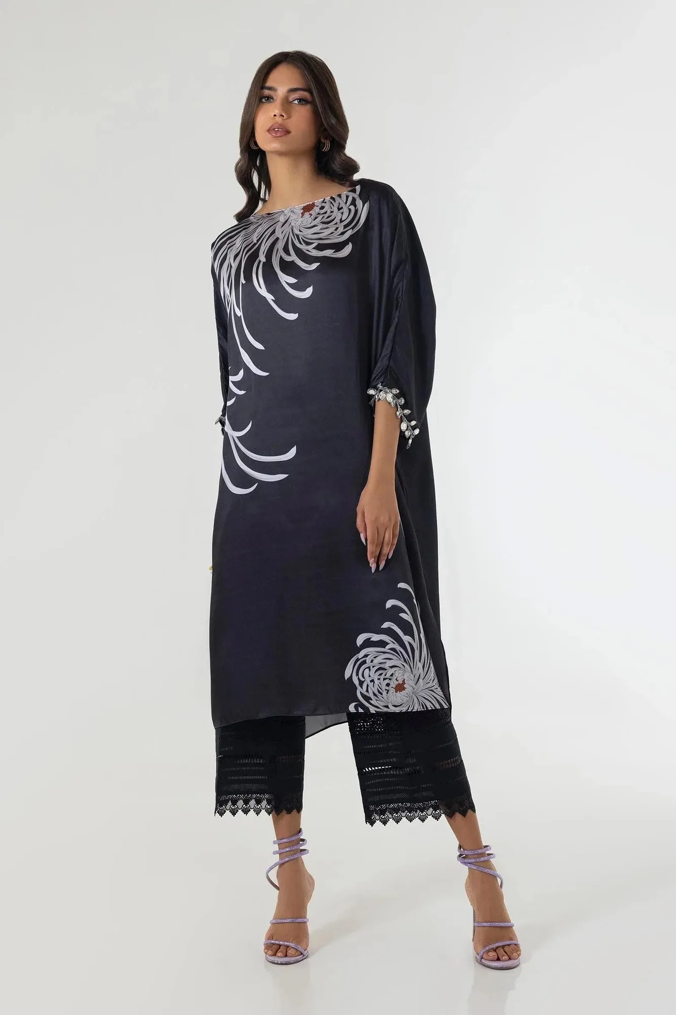 Sana Safinaz Silk Tunics Multicolor Satin – view 1 – Poshaq