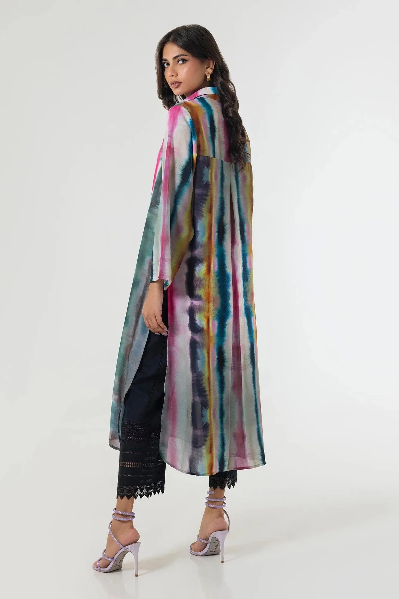Sana Safinaz Silk Tunics Multicolor Satin – view 2 – Poshaq