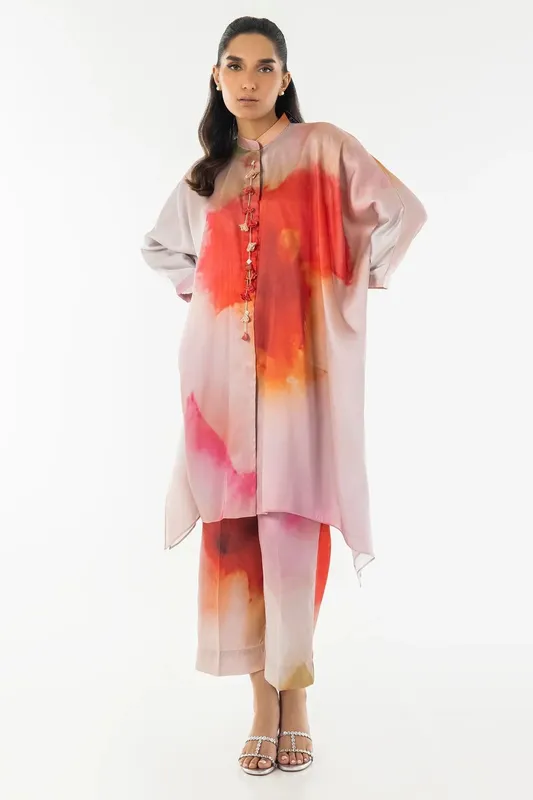 Sana Safinaz Silk Tunics Multicolor Satin – view 1 – Poshaq