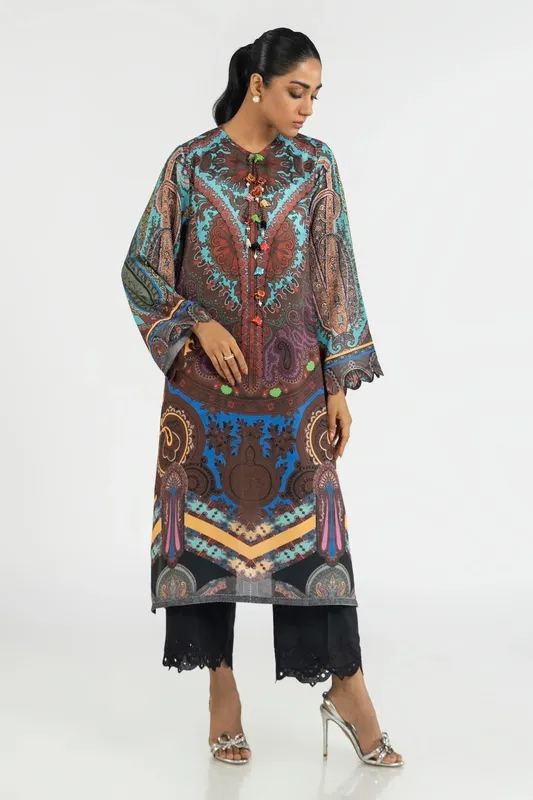 Sana Safinaz Silk Tunics Multicolor Crepe – view 1 – Poshaq
