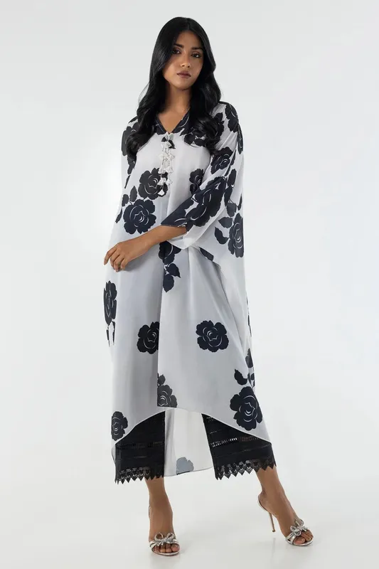 Sana Safinaz Silk Tunics Multicolor Satin – view 1 – Poshaq