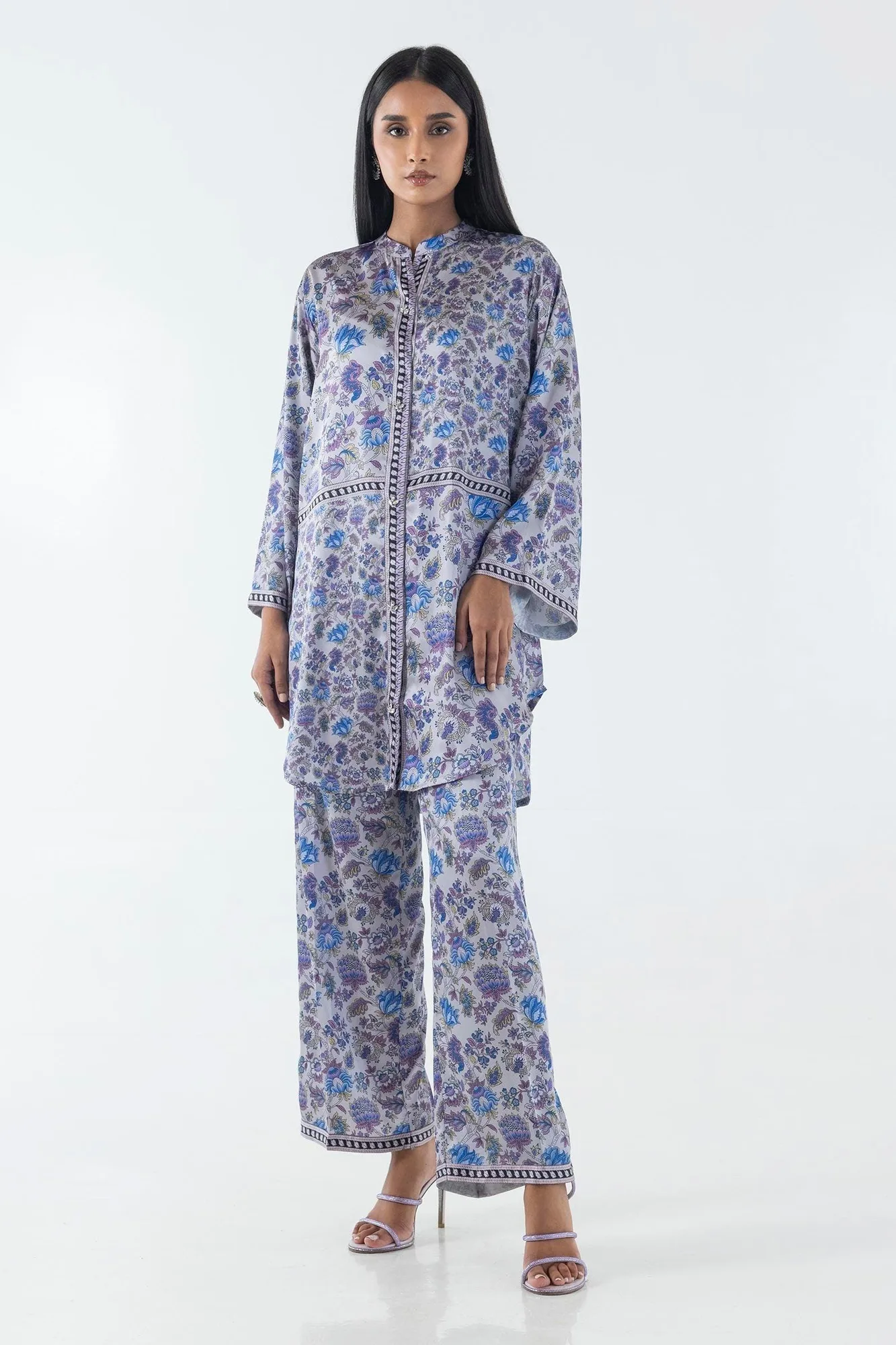 Sana Safinaz Silk Tunics Multicolor Satin – view 1 – Poshaq