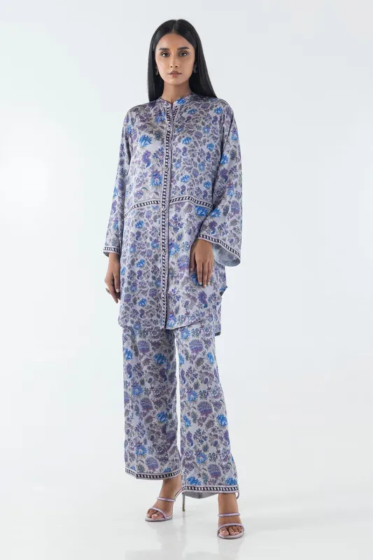 Sana Safinaz Silk Tunics Multicolor Satin – view 1 – Poshaq