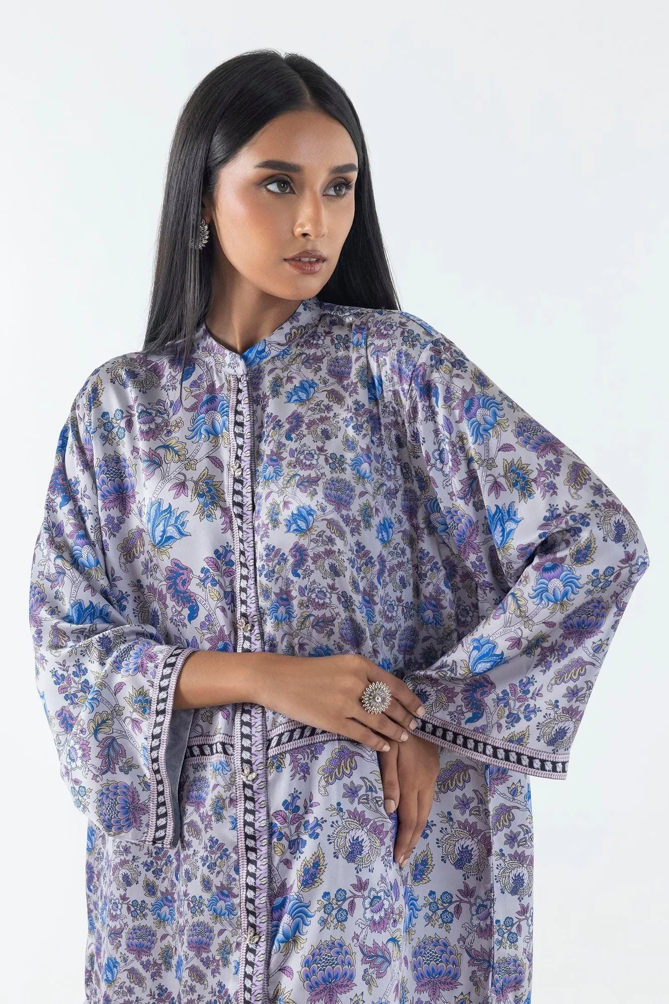 Sana Safinaz Silk Tunics Multicolor Satin – view 3 – Poshaq