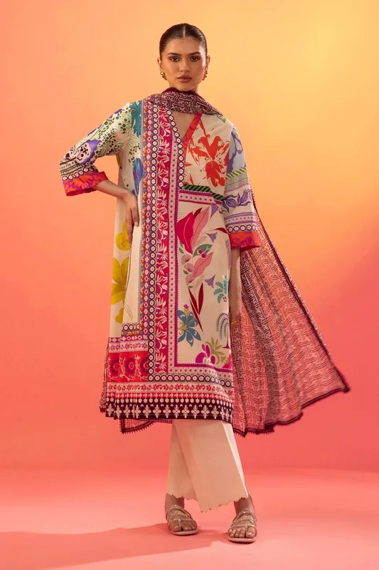 Sana Safinaz Mahay Summer 25 Off White Chiffon – view 1 – Poshaq