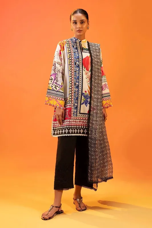 Sana Safinaz Mahay Summer 25 White Chiffon – view 1 – Poshaq