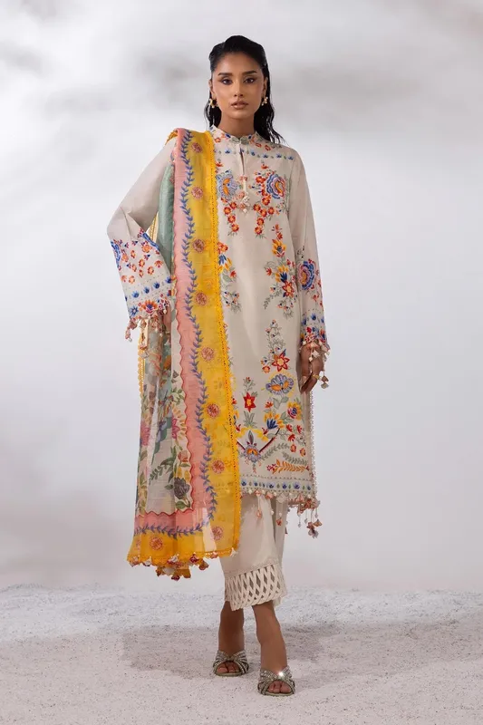 Sana Safinaz Muzlin Summer 25 Off White Cotton – view 1 – Poshaq