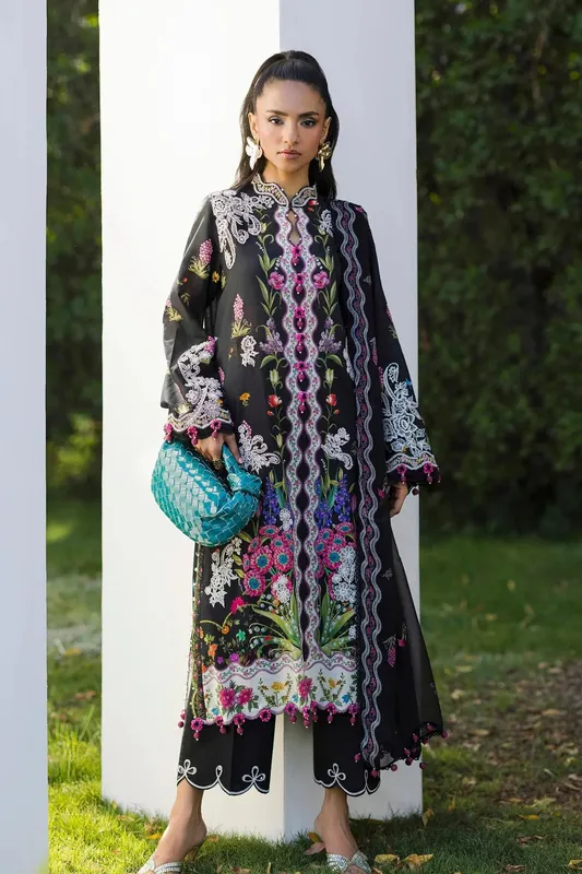 Sana Safinaz Muzlin Summer 25 Black Organza – view 1 – Poshaq