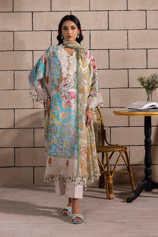 Sana Safinaz Muzlin Spring 25 Pastel Pink Organza – view 1 – Poshaq
