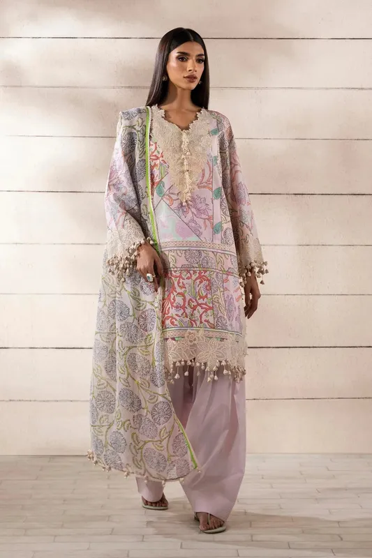 Sana Safinaz Muzlin Spring 25 Ice Pink Organza – view 1 – Poshaq