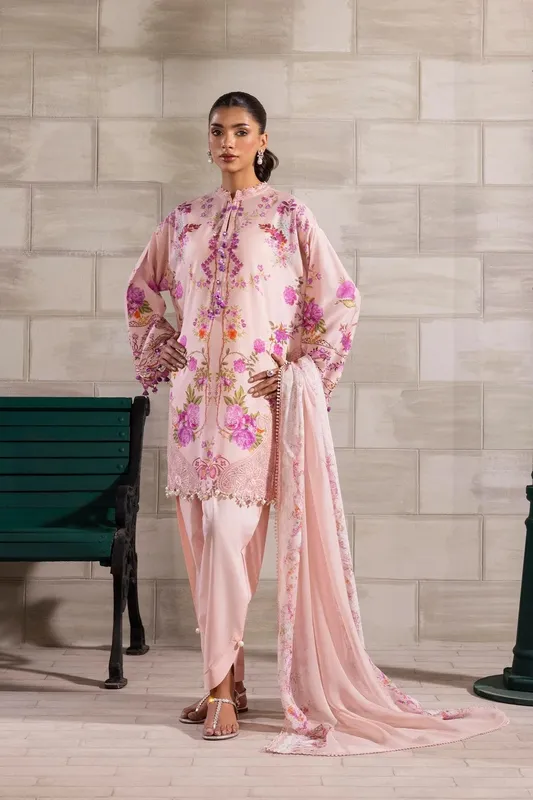 Sana Safinaz Muzlin Spring 25 Peach Pink Organza – view 1 – Poshaq
