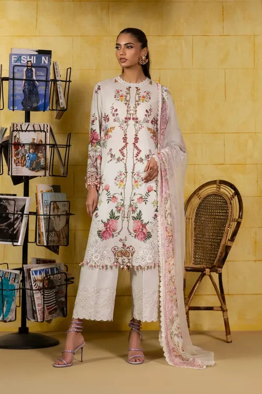 Sana Safinaz Muzlin Spring 25 Off White Organza – view 1 – Poshaq