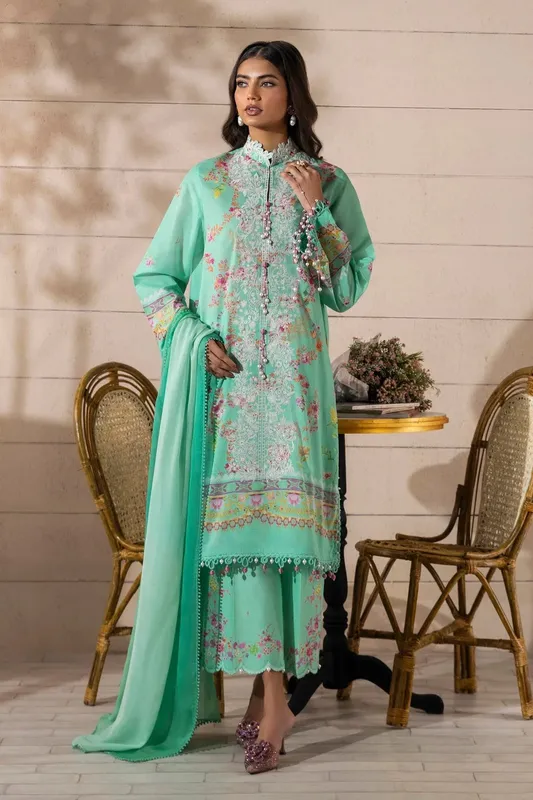 Sana Safinaz Muzlin Spring 25 Ferozi Organza – view 1 – Poshaq