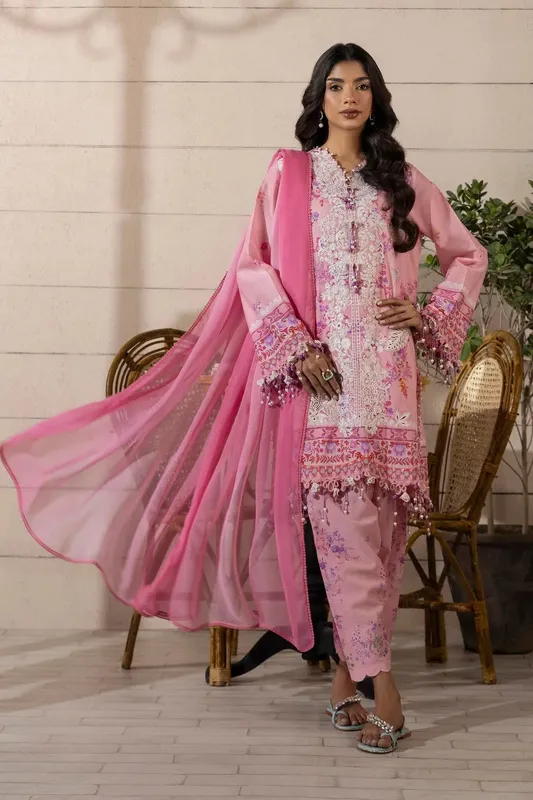Sana Safinaz Muzlin Spring 25 Pink Organza – view 1 – Poshaq