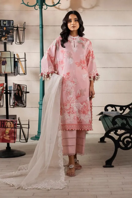 Sana Safinaz Muzlin Spring 25 Pink Organza – view 1 – Poshaq