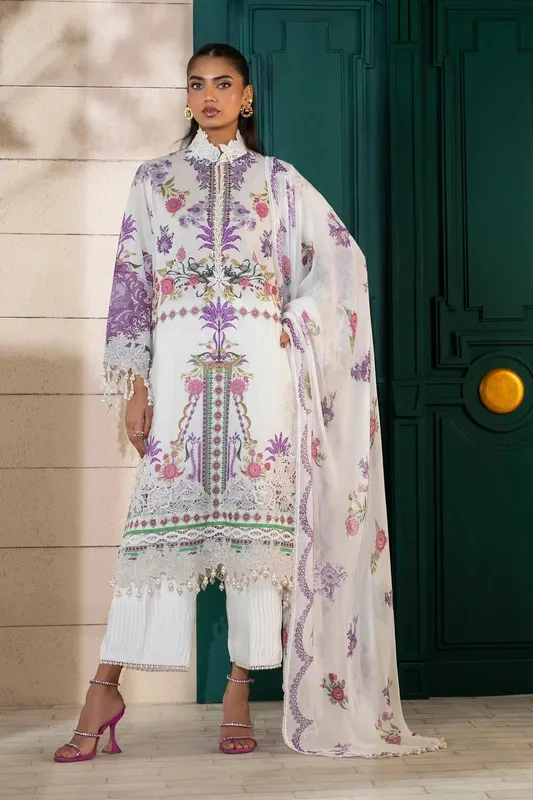 Sana Safinaz Muzlin Spring 25 White Organza – view 1 – Poshaq
