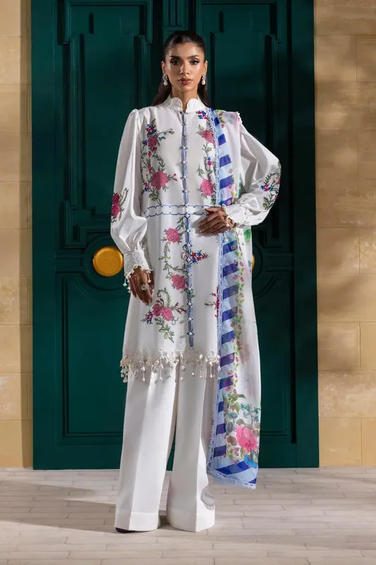 Sana Safinaz Muzlin Spring 25 Off White Organza – view 1 – Poshaq