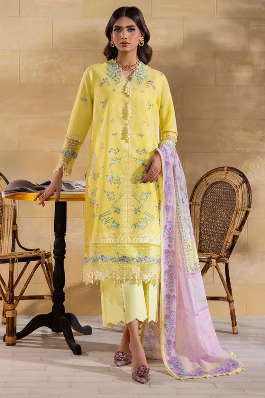 Sana Safinaz Muzlin Spring 25 Yellow Organza – view 1 – Poshaq